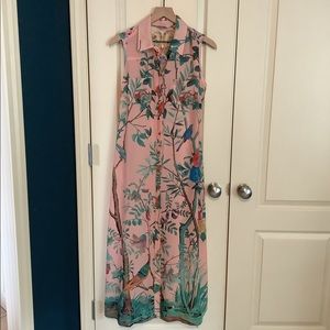 Soft Surroundings Chinoiserie Printed Maxi Dress Medium Petite